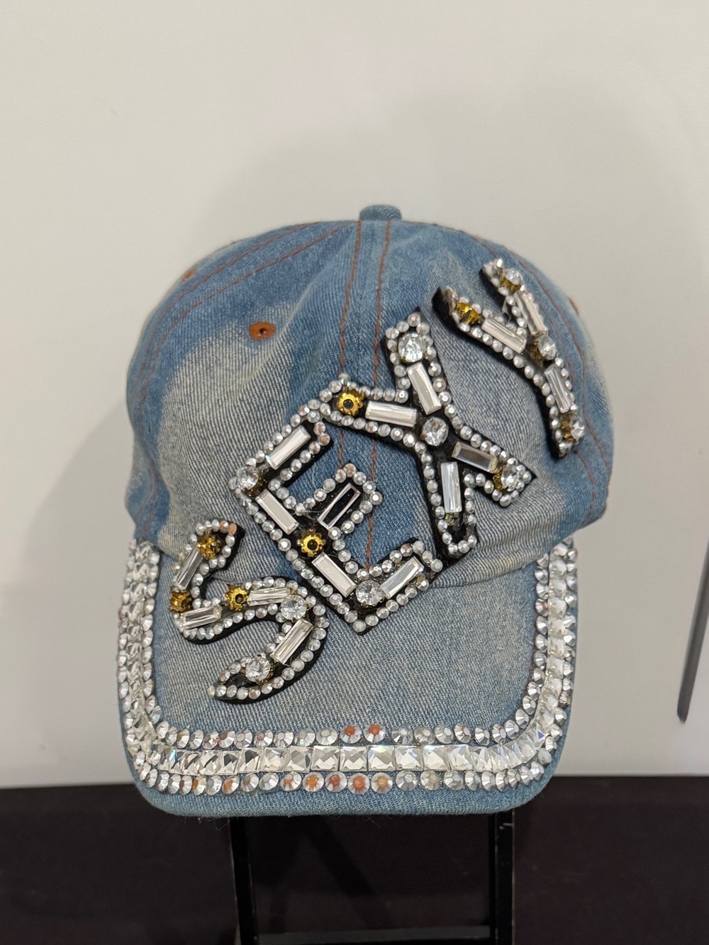 Denim Rhinestone Embellished SEXY Baseball Cap